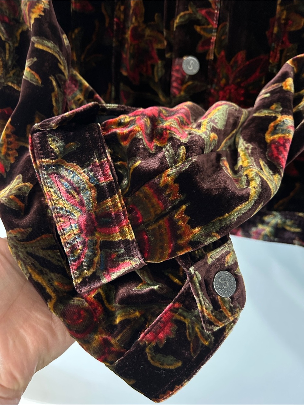 Sundance Jacket Wren Silk Blend Velvet Dark Floral Whimsigoth Fairy Medium - Picture 5 of 15